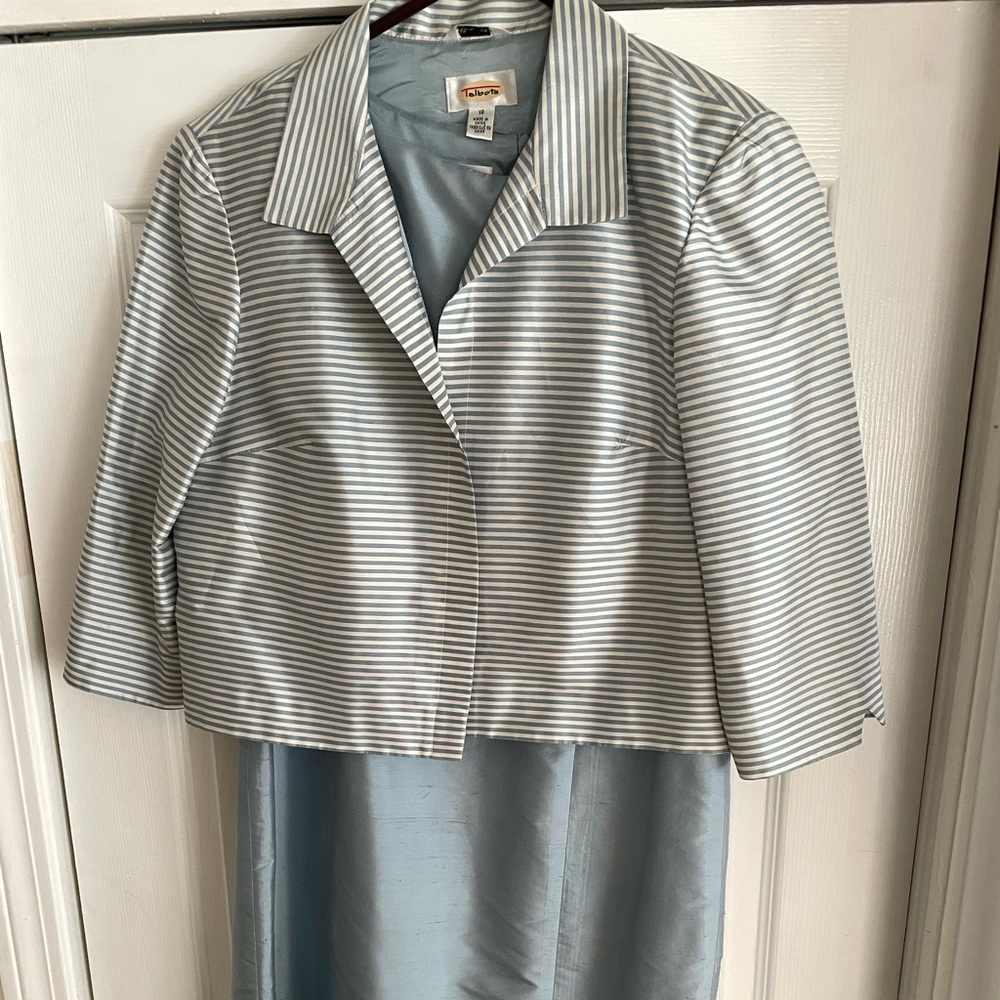 Ice Blue Silk Dress & Jacket